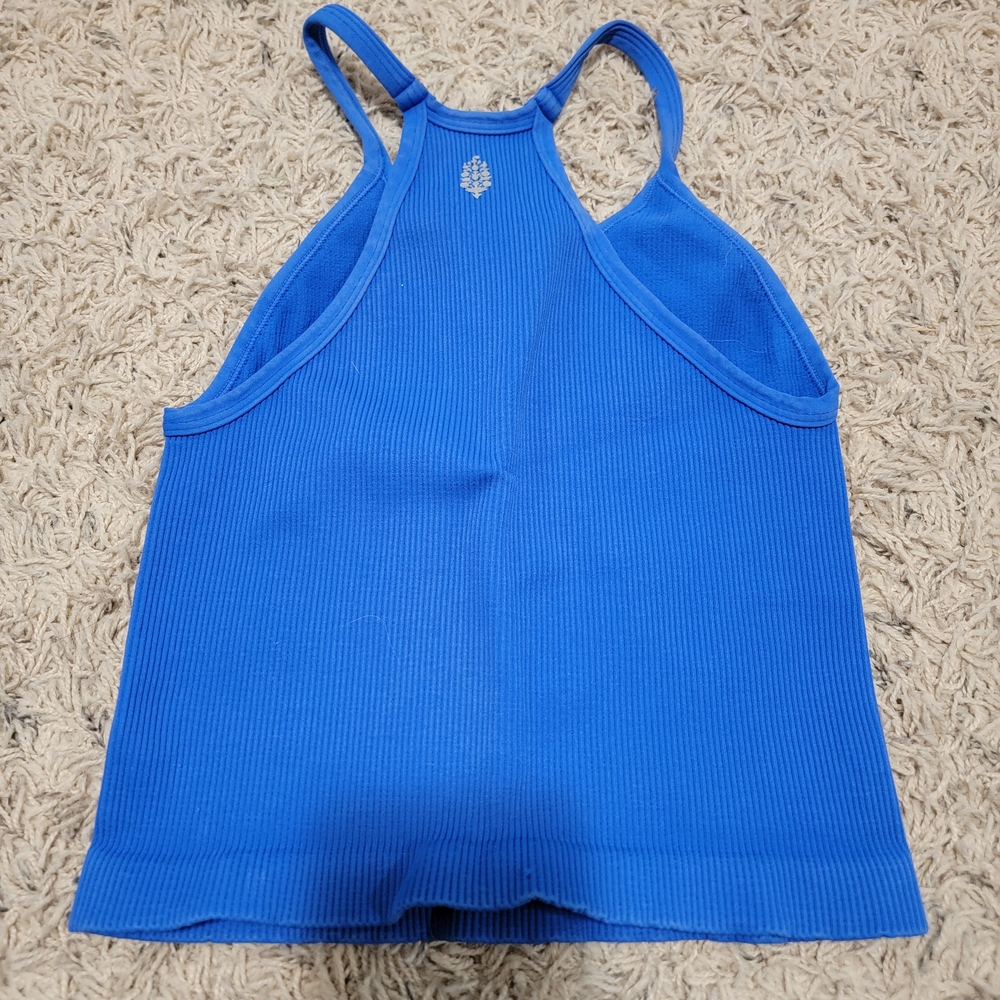 Free People Blue Ribbed Tank Top